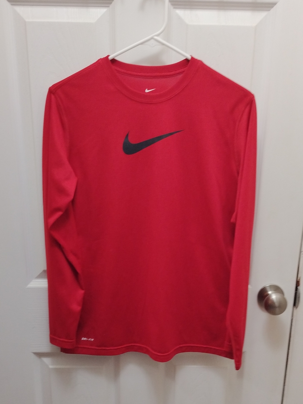 Nike Red Long Sleeve Swoosh Dri-fit Performance Tee